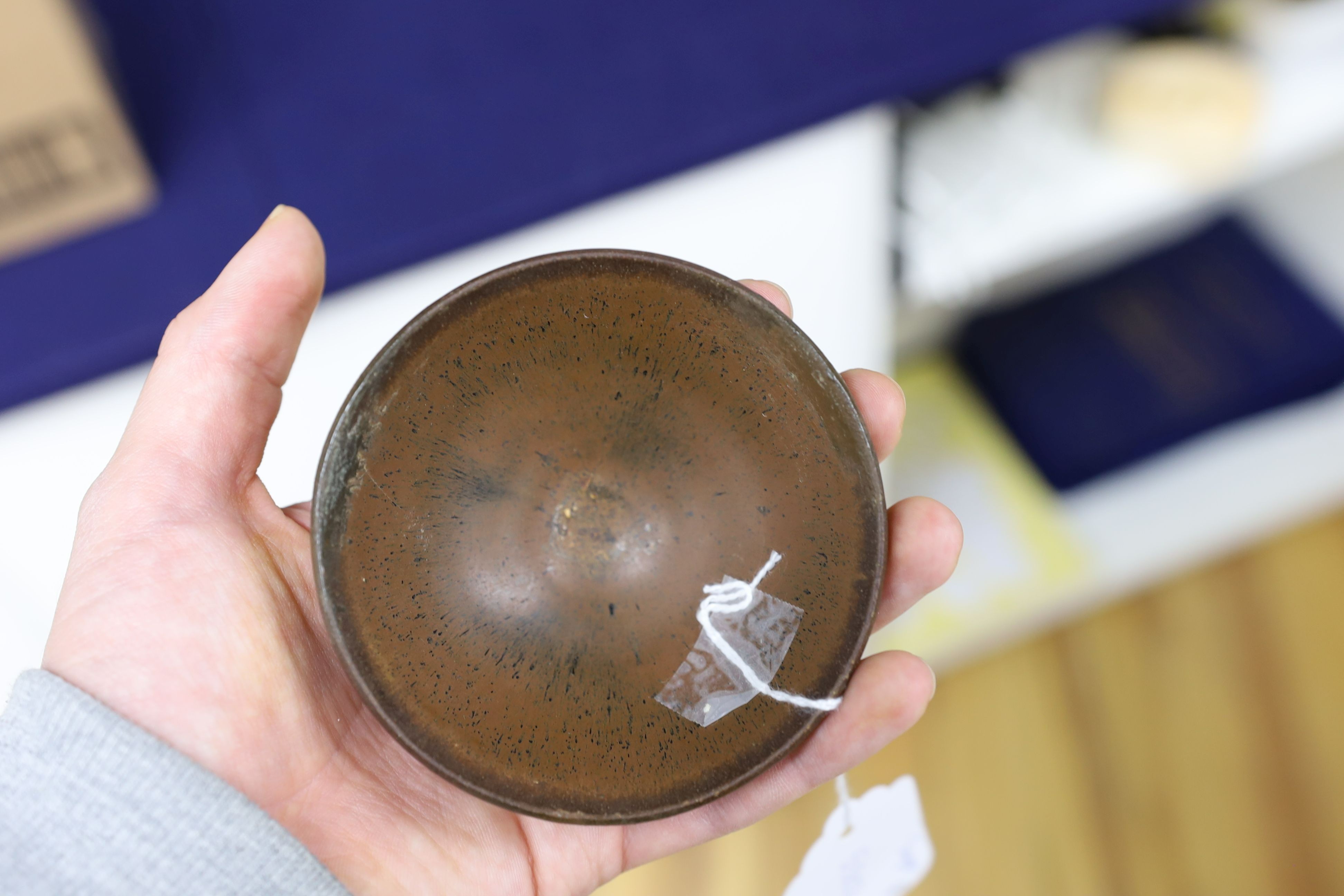 A group of Chinese Jian ware tea bowls, Song dynasty, largest 11.5 cms diameter, 7cm to 11.4cm diameter